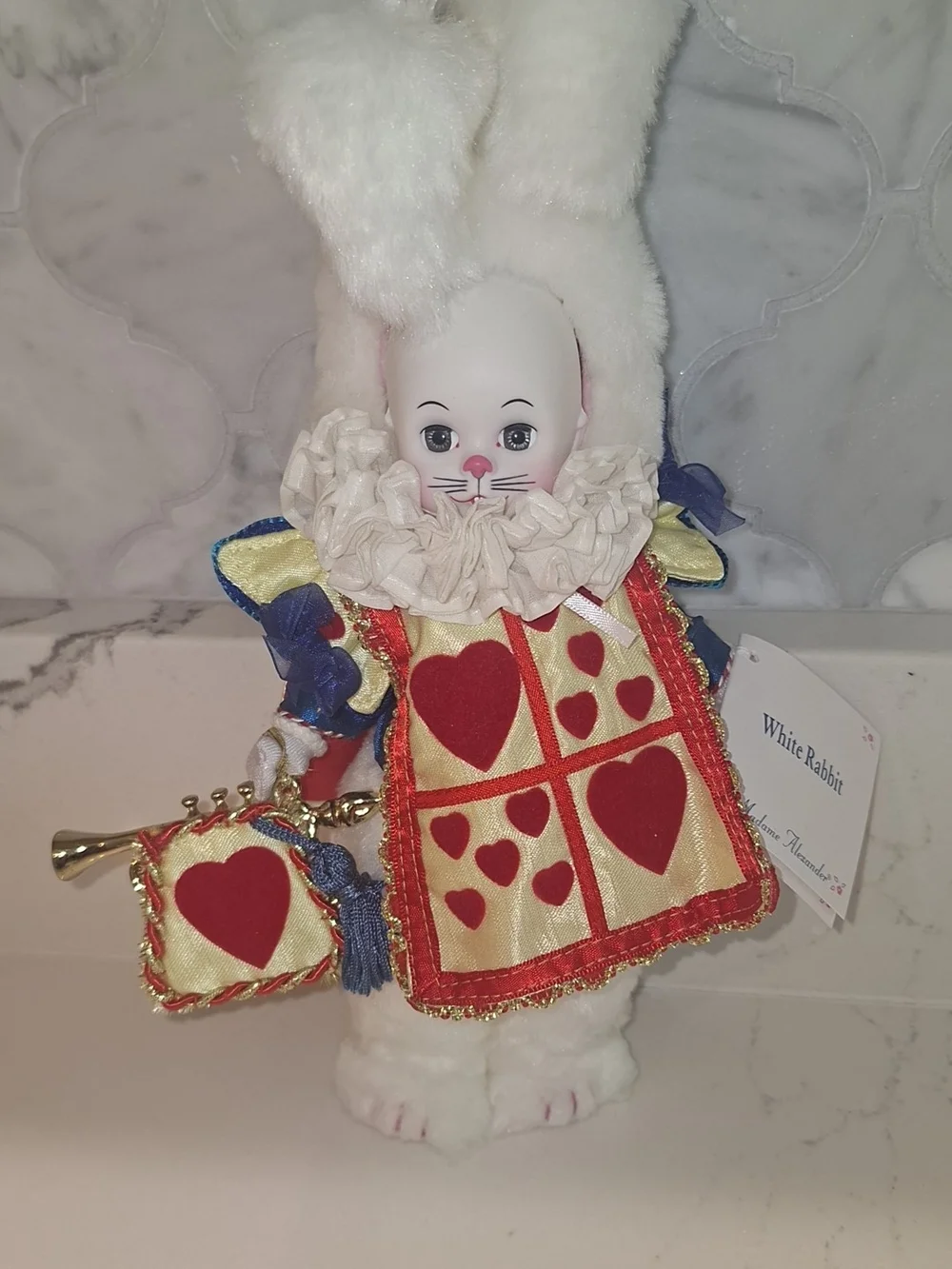 Madame Alexander White Rabbit Doll in White, Red, Blue, Gold